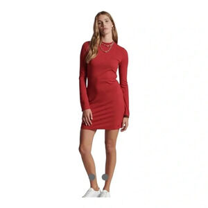 Boutique Burnt‎ Red Ribbed Mini Dress